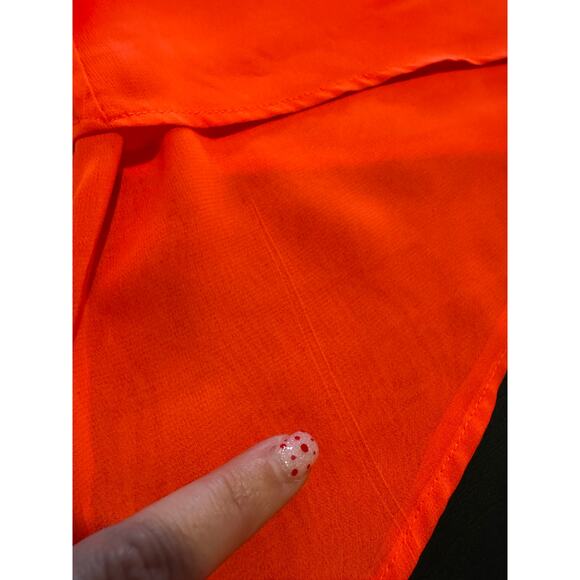 Vince Camuto Neon Orange Flowy‎ Asymmetrical Tank XS - Picture 9 of 10